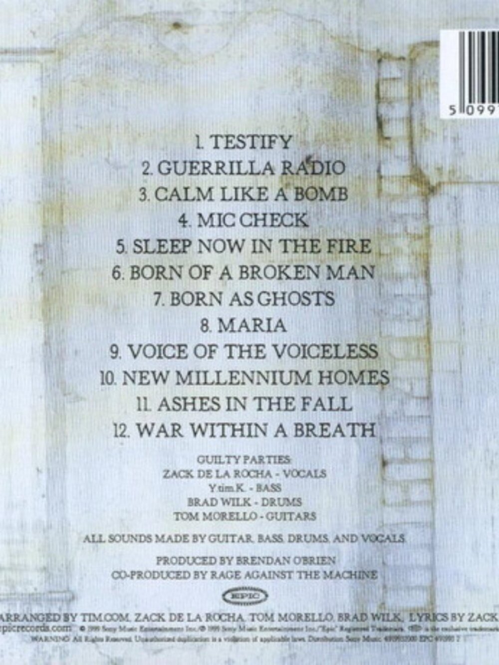 5/$15 Rage Against The Machine CD - Picture 2 of 3